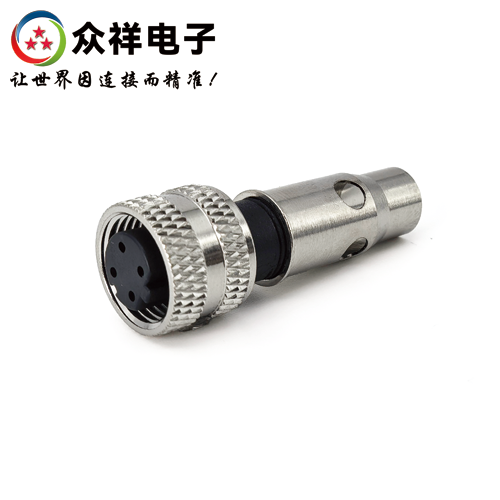 M12-注塑款母头 带长屏蔽